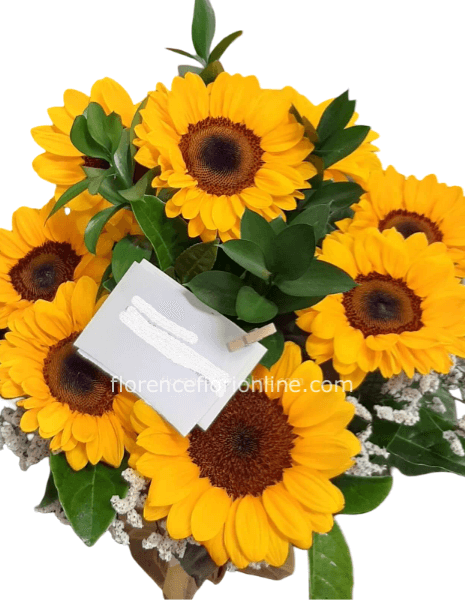 Composizione di girasoli in spugna