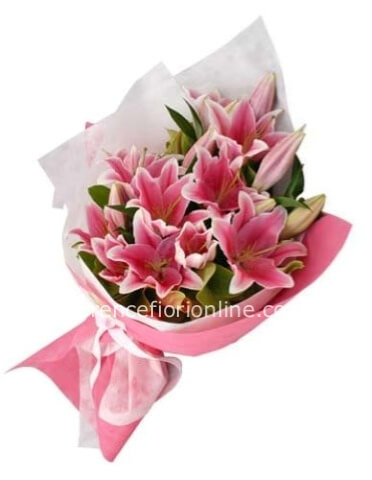 Mazzo di lilium colore rosa