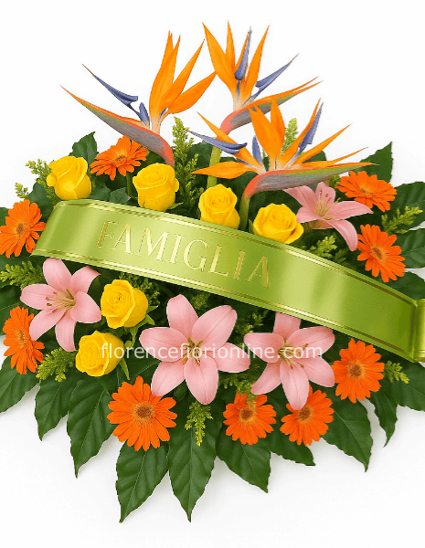 Cuscino misto con gerbere, lilium, rose e fiori del periodo