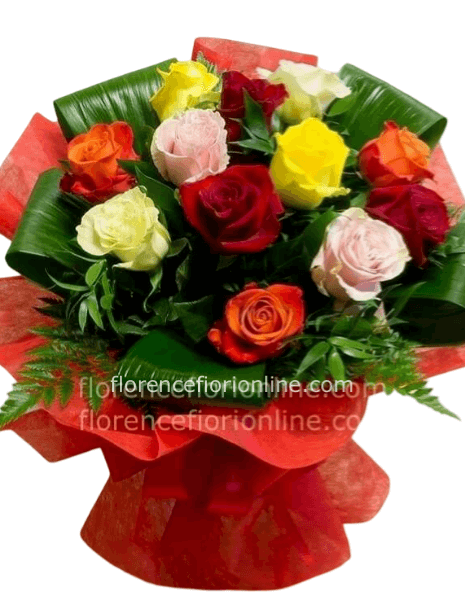 Rose assortite in bouquet