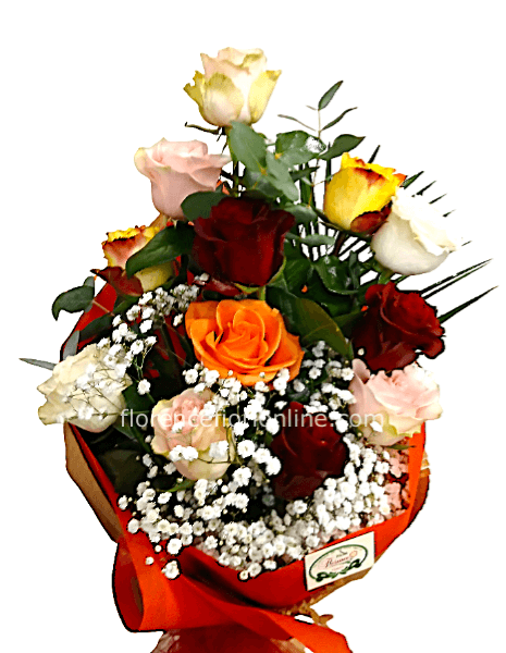 Bouquet di 12 Rose assortite