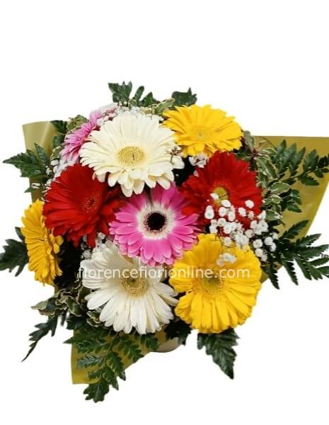Gerbere colori misti in bouquet