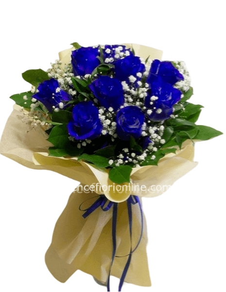 Rose blu confezionate