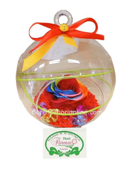 Rosa stabilizzata in ampolla di vetro - Petali Multicolor