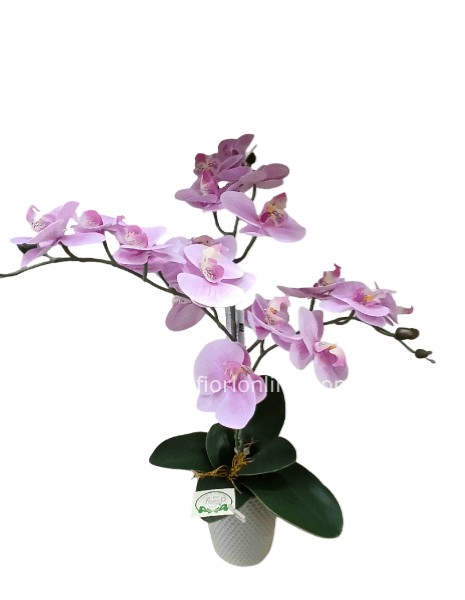 Pianta di orchidea Artificiale ROSA in vaso di ceramica (H 65/70 cm)